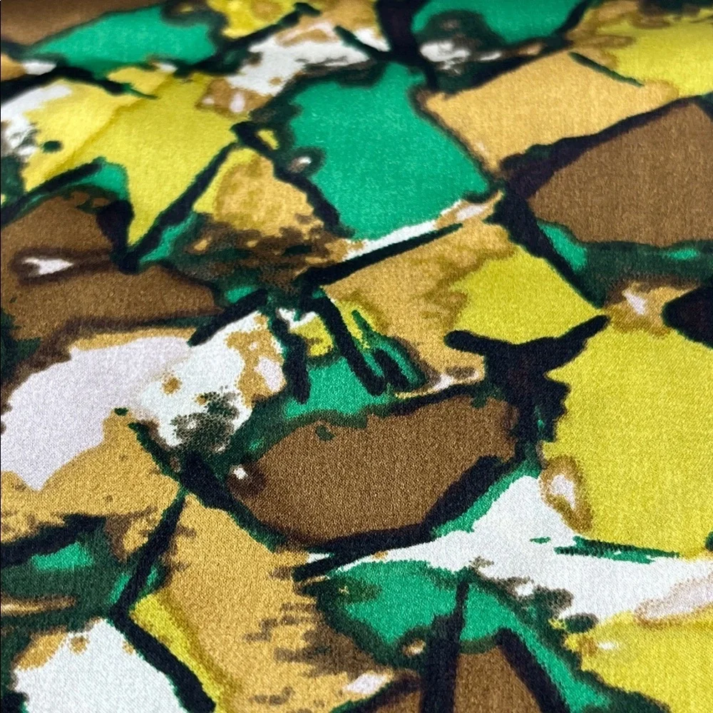 Vintage Designer Jones New York Silk Scarf Geometric Jewel Tones Vibrant Colors